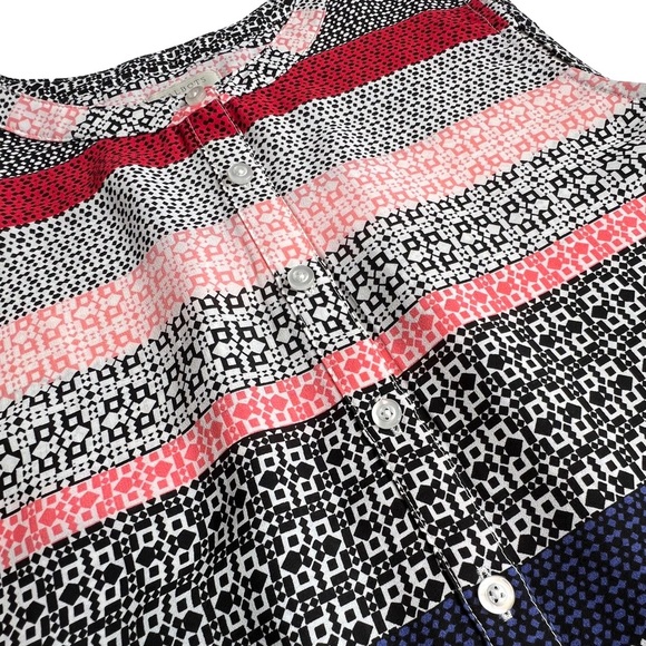 TALBOTS Blouse Sleeveless Button Front Career Office Striped Multicolor Small S - Picture 4 of 14